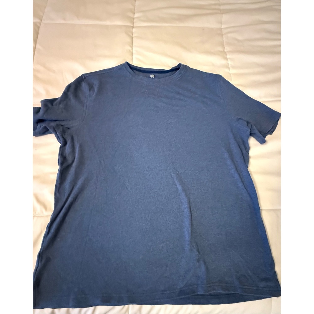 Berkley Jensen Mens Blue Pima Cotton Short Sleeve Crew Neck T-Shirt Size L